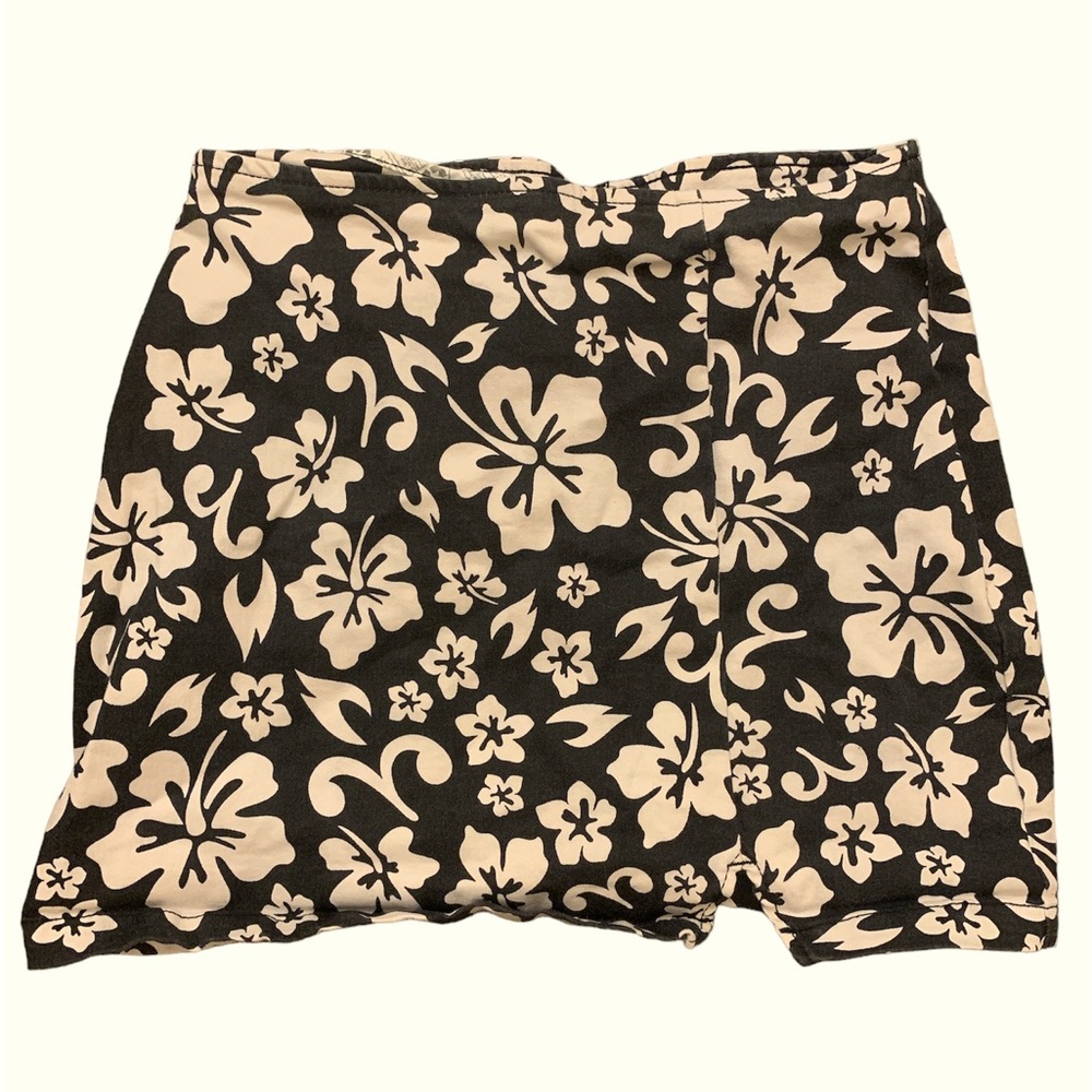 Tropical print pencil skirt